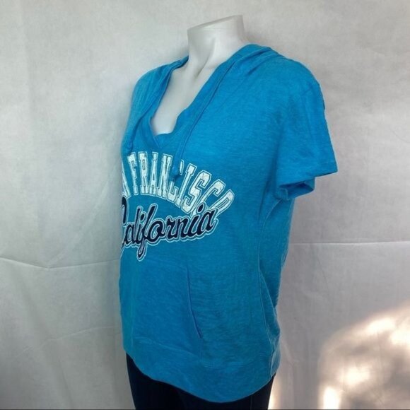 Passion-I Blue Hooded Top San Francisco California Hooded Shirt Size XL - Picture 9 of 9